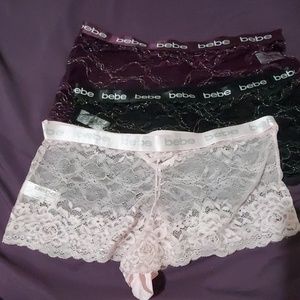 NWOT BeBe Lace Boy Shorts underwear